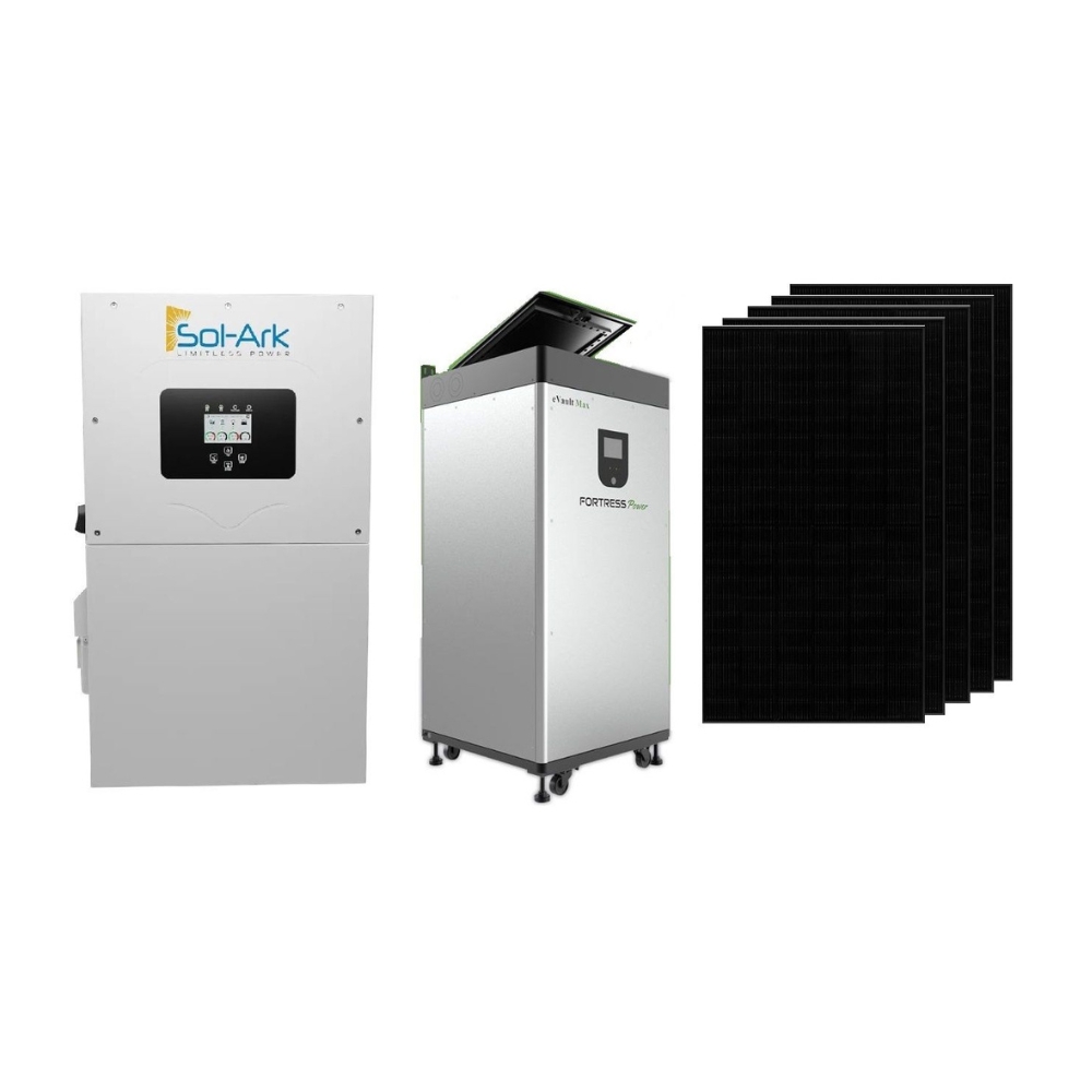 Sol-Ark Power kit with 9,600 watts of PV and 18.5 kWh of Fortress Power Battery Storage